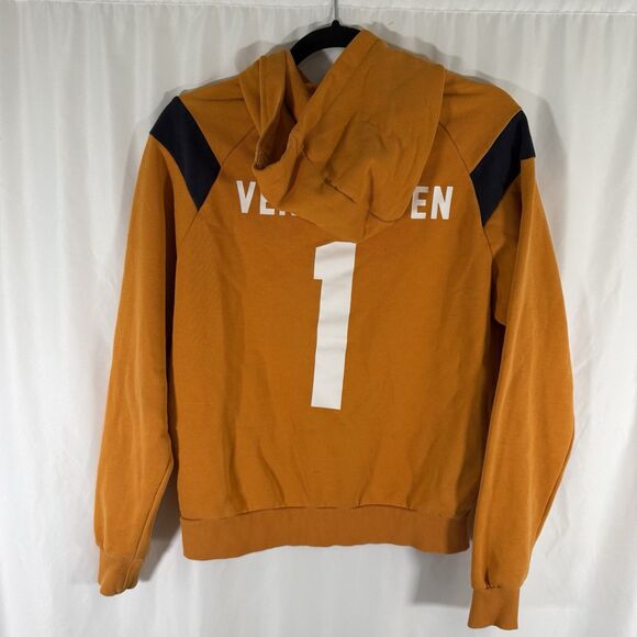 Red Bull Racing Hoodie Men's XS Orange Pockets Pullover Verstappen 1 Pullover - Picture 9 of 11